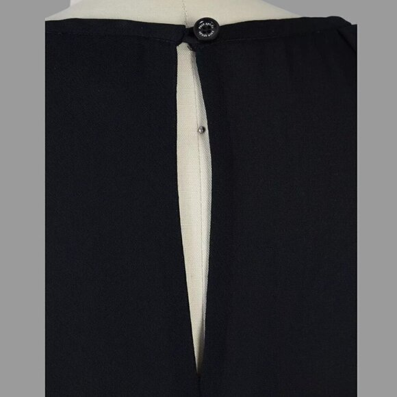 KATE SPADE BLACK CREPE RUFFLE TOP - Picture 6 of 8